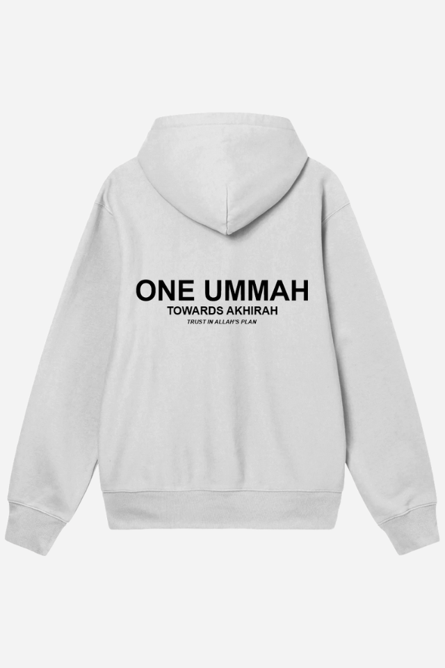 White One Ummah Collection Hoodie